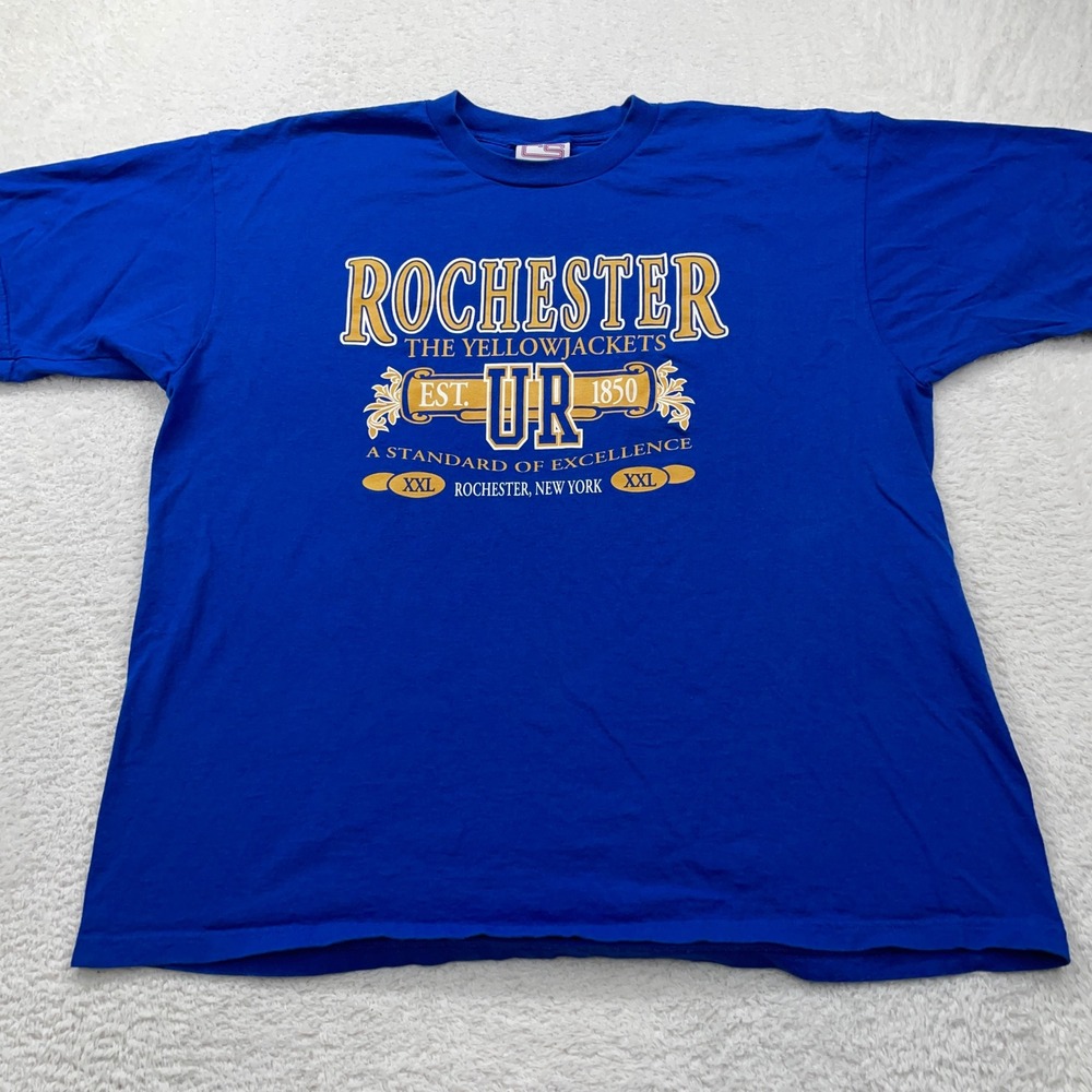 Vintage Rochester Yellowjackets‎ UR University T-Shirt Mens XL Crable Sportswear